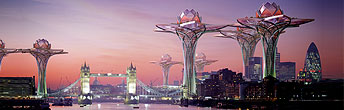 Illustration for article titled A lotus-shaped oasis blooms over the London skyline